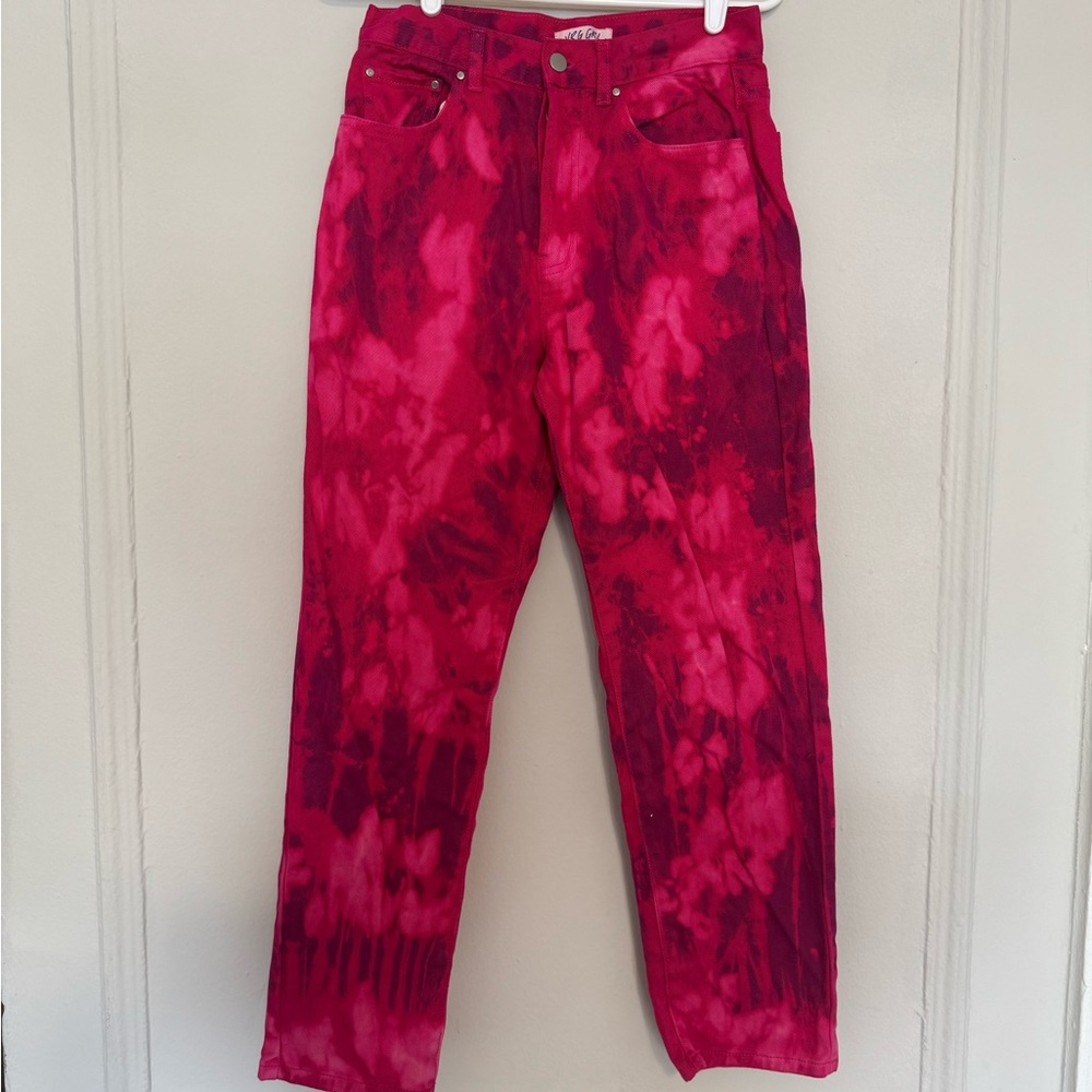 Fun Pink Tie-Dye Women Jeans